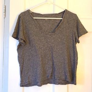 Madewell Heather Grey Crop V-Neck M